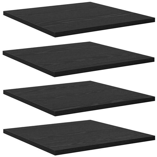 vidaXL Boekenplank Bord 4 pcs Zwart 40 x 40 x 1,5 cm Bewerkt hout