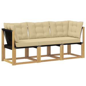 vidaXL 3 st Outdoor Midden- en Hoeksalon Wit