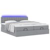 vidaXL Ottoman bed met matrassen en LED's 200x200cm stof lichtgrijs