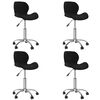 vidaXL Eetkamerstoelen draaibaar 4 st fluweel zwart