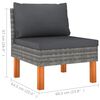 vidaXL 3-delige Loungeset poly rattan en massief eucalyptushout