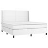 vidaXL Boxspring met matras en LED kunstleer wit 180x200 cm