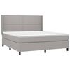 vidaXL Boxspring met matras en LED stof lichtgrijs 180x200 cm