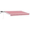 vidaXL Handmatige Luifelhouder met LED's Rood en Wit 2,5 x 2 m