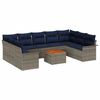 vidaXL Tuinbankenset 10 st 9-Aantal zitplaatsen Grijs en Marineblauw