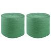 vidaXL Jute Touw 2 pcs Groen 100% Tossa jute