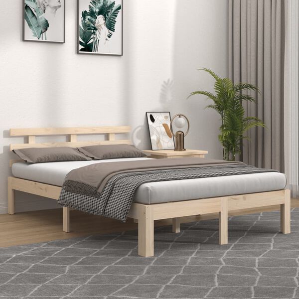 vidaXL Bedframe zonder matras massief hout 120x200 cm