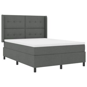 vidaXL LED Box Spring Bed met hoofdeinde Donkergrijs 160 x 200 cm Stof