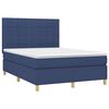 vidaXL Boxspring met matras stof blauw 140x200 cm