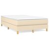 vidaXL Boxspring bed 120x200 cm stof cr&egrave;mekleurig