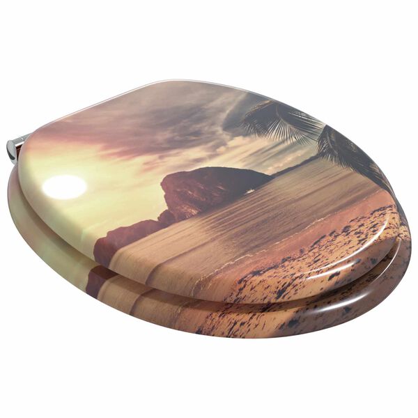 vidaXL Zachte sluit toiletbril Oranje 44 x 38 cm MDF-plaat