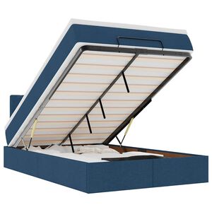 vidaXL Bed met matras 120x200 cm stof blauw