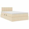 vidaXL Opbergbed met matras met matras Cr&egrave;me 120 x 200 cm Bewerkt hout