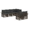 vidaXL Tuinbankenset 7 st 7-Aantal zitplaatsen Grijs poly rattan