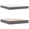 vidaXL Bedframe met matras met matras 2 pcs Grijs PVC