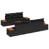 vidaXL Tuinbankenset 8 st Zwart Poly riet