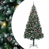 vidaXL Kunstkerstboom Groen 210 cm PVC en Staal en Kunststof