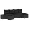 vidaXL Tuin Sofa Set met kussen met opslag 6 pcs Zwart poly rattan