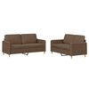 vidaXL 2-delige Loungeset met kussens stof bruin