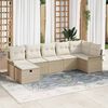 vidaXL Tuin Sofa Set met kussen 7 pcs Beige en Cr&egrave;me poly rattan