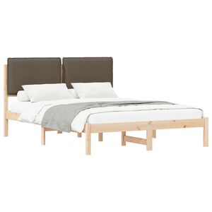 vidaXL Bedframe met Gevoerd Hoofdgedeelte Taupe 120 x 200 cm
