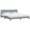 vidaXL Bed met matras "Hanko" stof lichtgrijs 200x200 cm