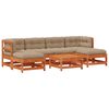 vidaXL Tuin loungeset 7 st Wasbruin Massief grenenhout