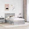 vidaXL Bedframe met lade Grijs Sonoma 120 x 190 cm Massief grenenhout