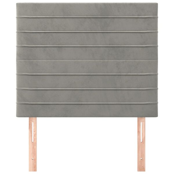 vidaXL Hoofdbord lichtgrijs 90x5x118/128 cm fluweel