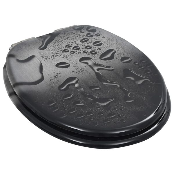 vidaXL Toiletbril met soft-close deksel waterdruppel MDF