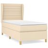 vidaXL Boxspring met matras stof cr&egrave;mekleurig 80x200 cm