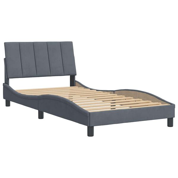 vidaXL Bedframe zonder matras "Hanko" 100x200 cm fluweel donkergrijs