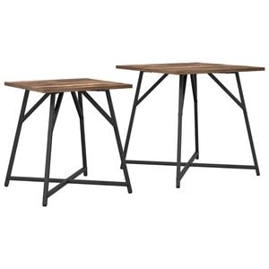 vidaXL Bijzettafelset 2 pcs Gerookt Eiken en Zwart