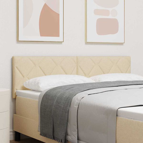 vidaXL Hoofdbord met hoofdeinde Cr&egrave;me 160 cm Nep Leer