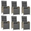 vidaXL 7-delige Tuinset met kussens poly rattan grijs