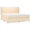 vidaXL Boxspring met matras stof cr&egrave;mekleurig 200x200 cm