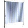 vidaXL Rolgordijn voor buiten 150x270 cm stof en staal blauw en wit