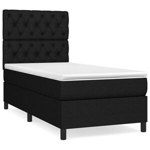 vidaXL Boxspring met matras stof zwart 80x200 cm