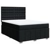 vidaXL Boxspring met matras stof zwart 140x190 cm