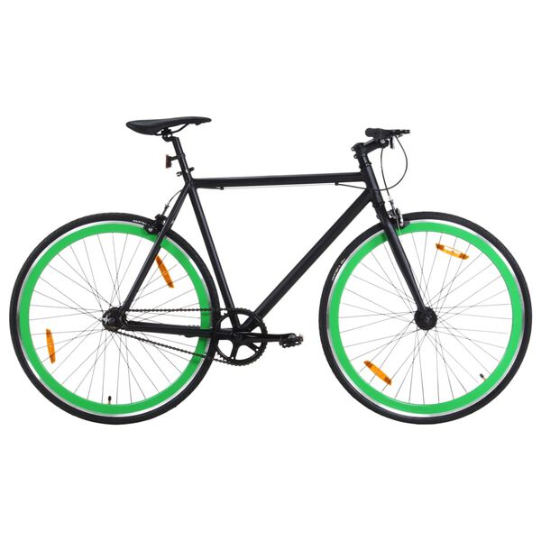 vidaXL Fiets met vaste versnelling 700 c 59 cm zwart en groen
