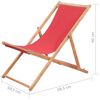 vidaXL Strandstoel inklapbaar stof en houten frame rood