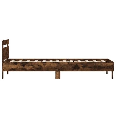 vidaXL Bedframe met hoofdeinde bewerkt hout gerookt eiken 100x200 cm