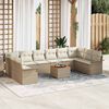 vidaXL Tuin Sofa Set met kussen met opslag 11 pcs Beige en Cr&egrave;me