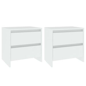 vidaXL Nachtkastjes 2 st 45x34,5x44,5 cm bewerkt hout wit