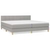 vidaXL Boxspring met matras stof lichtgrijs 200x200 cm