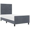 vidaXL Boxspringbed met hoofdeinde Donkergrijs 90 x 200 cm Fluweel