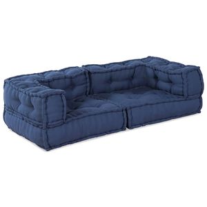 vidaXL Modulair Sofabet 3 pcs Indigo 140 x 70 x 36 cm Stof