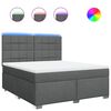 vidaXL Boxspring met matras stof donkergrijs 180x200 cm