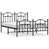 vidaXL Bedframe met hoofd- en voeteneinde metaal zwart 140x200 cm