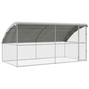 vidaXL Kippenhok 2 st zilver 400 x 200 x 200 cm Gegalvaniseerd staal